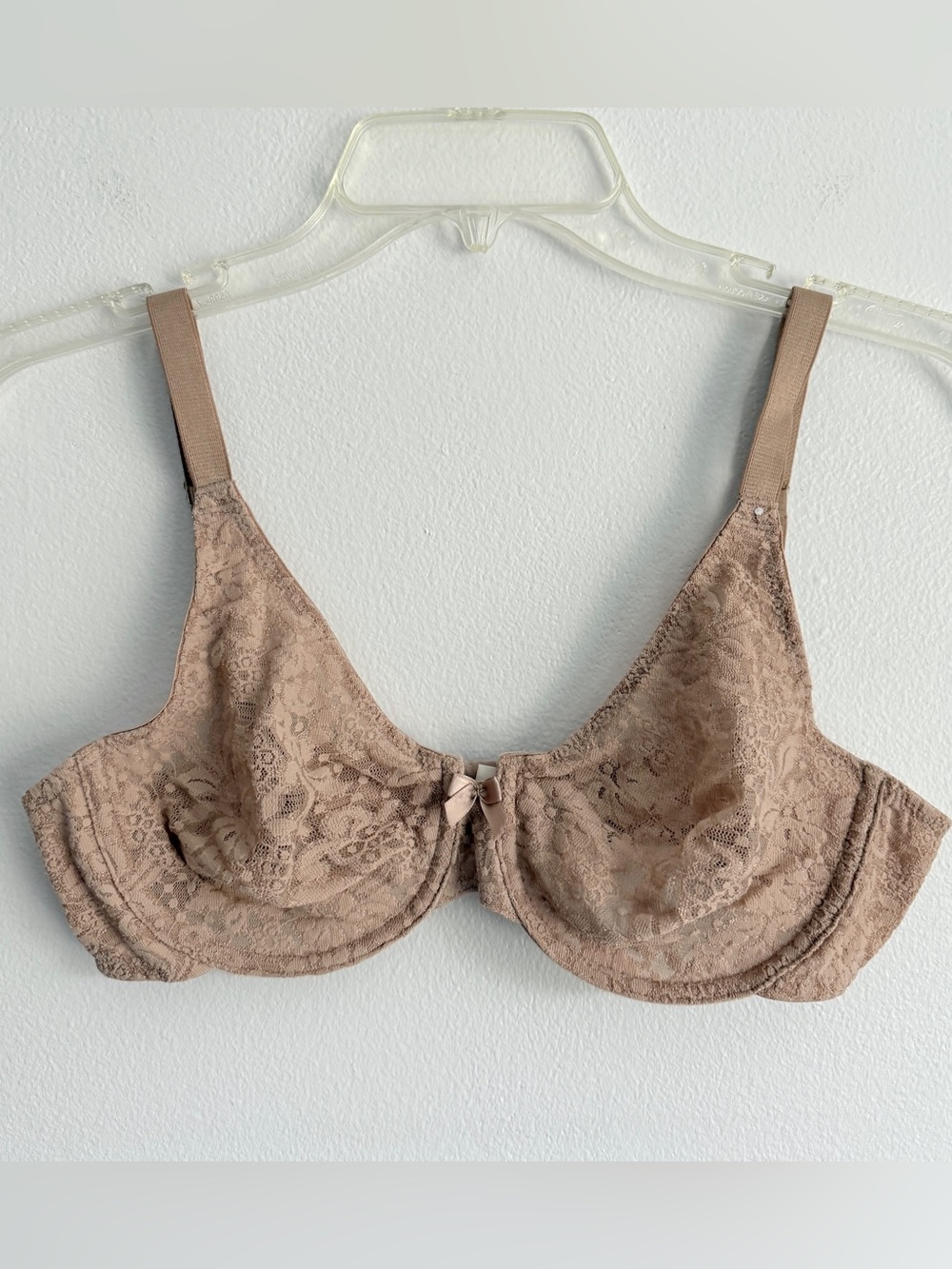 Wacoal 36C 65149 Bra Tan Halo Lace Seamless Underwire